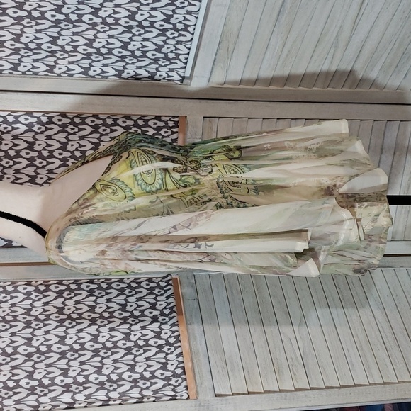 One World Women's Top Sheer Capelet Attached Tank Sparkle - Picture 7 of 13